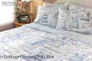 EXOTICA ผ้าปูที่นอน/ปลอกผ้านวม/ผ้านวม/ปลอกหมอนหนุน/ปลอกหมอนข้าง/ปลอกหมอนบอดี้ ลาย Cottage Companions ที่นอน 6 ฟุต(คิงไซส์) / 5 ฟุต(ควีนไซส์) / 3.5 ฟุต(ทวินไซส์)