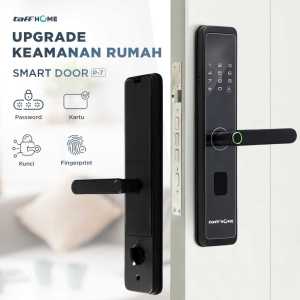 PROMO TaffHOME Smart Door Lock Pintu Rumah Kunci Rumah Sidik Jari Digital Password Card Alarm  P-7