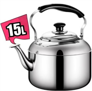 High-quality 15L whistling kettle 🔥 Made of 304 stainless steel suitable for all stovetops. Whistling kettle meets EU standards.304 cerek keluli tahan karat 304不銹鋼燒水壶