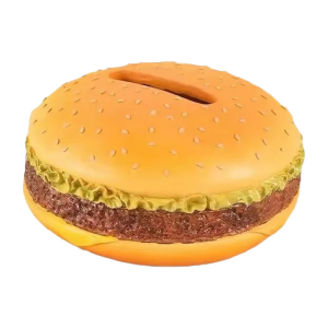 Hamburger Designs Paper Storage Box Stylish Living Room Accent Sturdy Plastic Materials