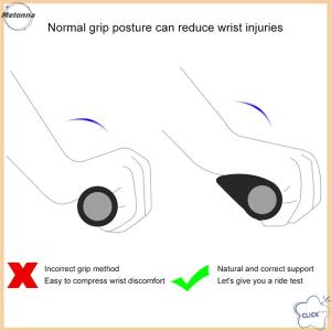 Follow Get More【Metonna】 1Pair Bicycle Grips Shockproof Bike Handlebar Cover Anti-Slip Lockable Grips Ergonomic Cycling Rubber Handle Grips