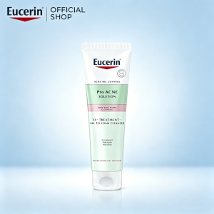 Eucerin ProAcne Solution 3x Gel to Foam Cleanser 150ml / Acne Treatment / Cleansing Foam / Oil Control