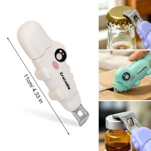 3pcs Multi-functional Beer Bottle Opener / Mini Crocodile Vial Opener with Box Cutter / Portable Mini 2 in 1 Bottle Opener / for Oral Liquid Cap Medicine Bottle