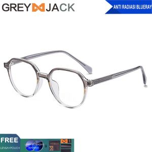 Grey Jack Kacamata Antiradiasi Blueray Bisa Minus Anti Radiasi / Blueray / Photocromic / Bluecromic Tr90 Style Fashion Wanita dan Pria 8039