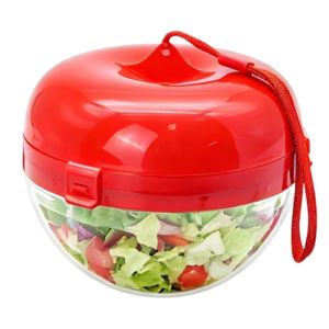 HOTOTO Lidded Portable Salad Bowls Plastic Included Fork Salad Lunch Box with 2 Dressing Cups Food Container Outdoor Dining