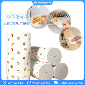 200 PCS Disposable Rags Non-woven Dishcloths Reusable Cleaning Cloths Non-stick Oil Paper Wipes