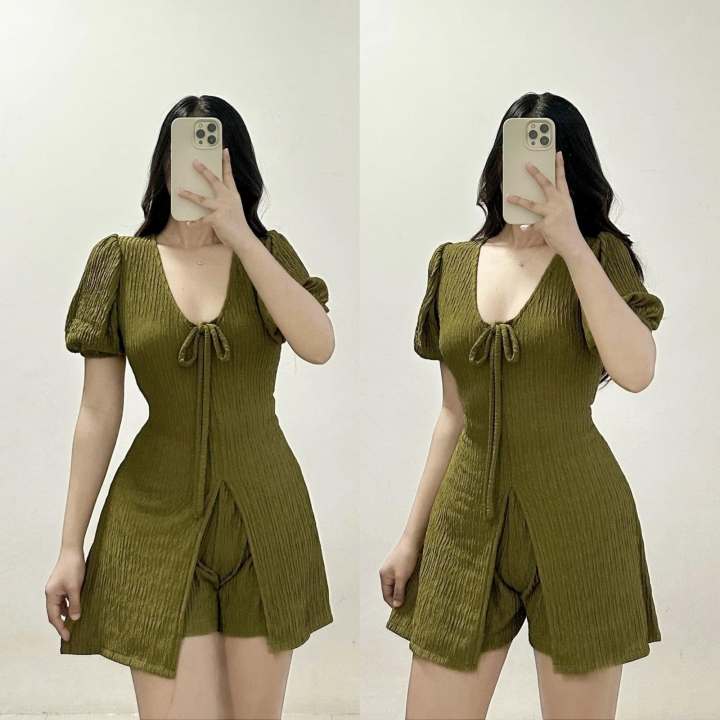 ZEALO%20Cadence%20Puff%20Sleeves%20Peplum%20Drawstring%20Top%20and%20Shorts%20Terno%20Coordinates%20Terno%20Bark%20Crepe%20-%20Image%208