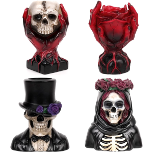 แจกันกระถางเรซินสยองขวัญสำหรับตกแต่งฮาโลวีนรูปปั้นกุหลาบที่ไม่ซ้ำใคร Indoor Display กลางแจ้ง