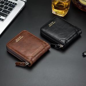 AE Mens Wallet Drivers License Holder Vintage Simple Mens Casual Short Wallet Multifunctional Zipper Card Holder