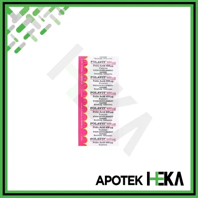 Folavit 400 mcg Strip isi 10 Tablet - Asam Folat