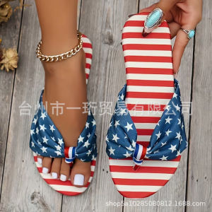 New Summer Round-Toe Metal Buckle Flip-Flops Fashionable Flat Sandals