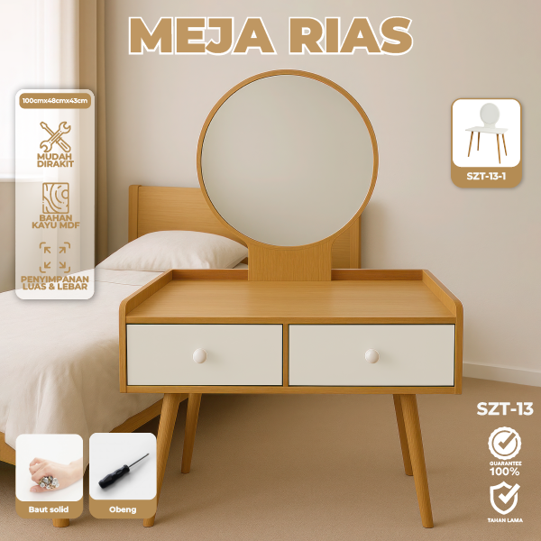 Meja Rias Set / Meja Rias Cermin / Meja Rias Aesthetic / Minimalis/Mini ...