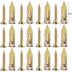 100/10ชุดเจาะด้วยตนเองตัวยึดผนังแห้งสกรูขยายช่องปลั๊กสำหรับบอร์ดยิปซั่มบ้านซ่อมกรอบภาพแขวนแบบ DIY