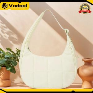 Nylon Quilted Shoulder Purses with Adjustable Strap Quilted Crescent Shoulder Bag Crescent Underarm Shoulder Bag for Women