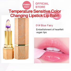 【FAMMY FAEY】Warm-Sensitive Color-Changing Lipstick Lip Balm Water-Light Mirror Color-Changing Long-Lasting Warm-Sensitive Lipstick Pearlescent Glitter温感变色口红润唇膏