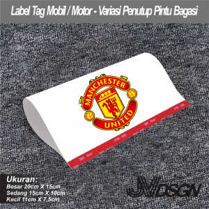 mancaster united - Label Tag Mobil - Variasi Penutup Pintu Bagasi - Hiasan Stiker Lego Mobil Viral