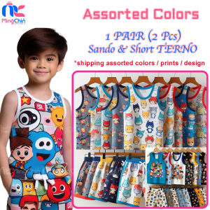 ✅ Cute DAKILA ™️🔖 Terno Sando for Kids Boys Girls ASSORTED Baby Sando 1 to 2 Years Old up to 12 yrs Boy  Newborn Clothes  Damit Panglakad  Free Shipping  Pang Bata Lalaki 3 - 4 5 - 6 7 - 8 9 - 10 11  Pambahay Pantulog  COD Pambahay - Ming Chin
