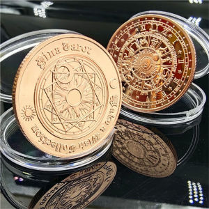 Fortune Tarot card Votive coin Constellation Commemorative coin relief coin Play 30mm foreign currency finger coin 发财 塔罗牌许愿币星座纪念币浮雕硬币把玩30mm外币手指转硬币