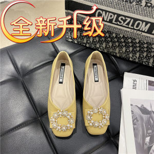 WomenS Loafers Spring/Autumn 2026 New Style Shallow Square-Toed Soft Sole Versatile Black Work Shoes Flat Shoes For Office