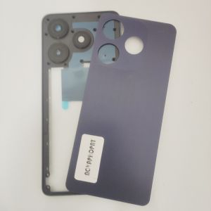 กรอบตรงกลางสำหรับ Tecno Spark 10 Pro Ki7ฝาหลังปิดโทรศัพท์ด้านหลังปลอกหุ้มช่องหลังด้านข้างเลนส์กล้องถ่ายรูปปุ่มปรับระดับเสียง Housing