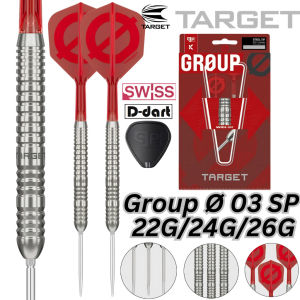 TARGET STEEL TIP DARTS - 22G/24G/26G GROUP Ø MODEL 03 SP (SWISS) 50% TUNGSTEN STEEL DART (ARROW DART KELULI)