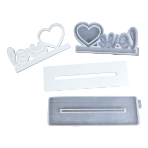 Sophisticated Heart Epoxy Resin Table Display Mold for Customizable Photo Frames and Elegant Desktop Decorations