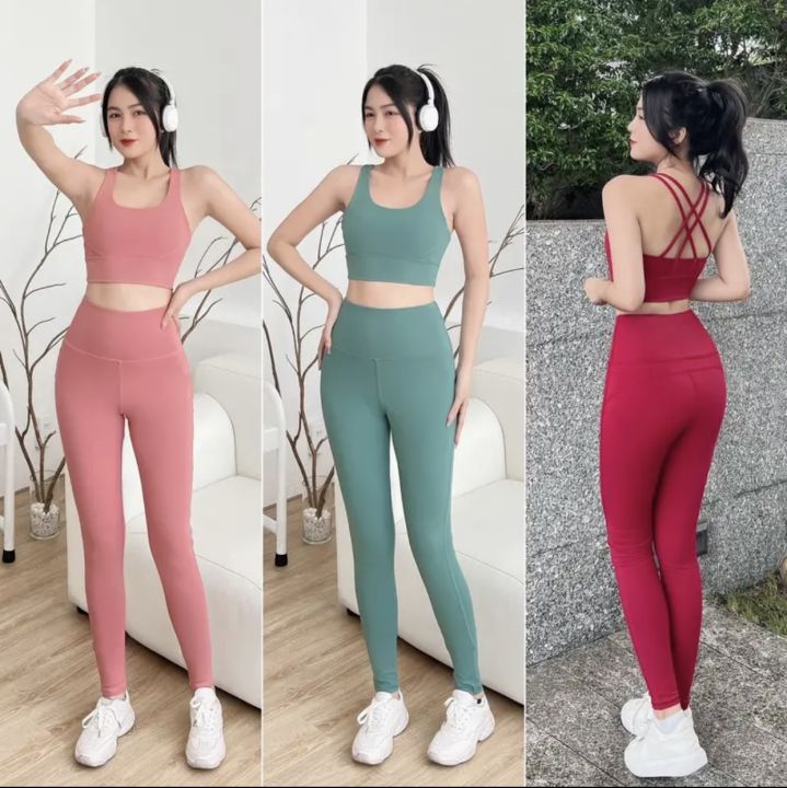 Đồ tập gym nữ đồ tập yoga set đồ tập gym dáng đẹp quần dài áo sát nách chất  liệu vải co giãn-D28 - Lazada | Lazada.vn