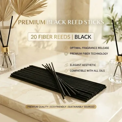 Aromatherapy Premium Black Fiber Reed Sticks 3mm x 190mm | Set of 20 50 100 | Premium Fiber Technology High Absorbency Diffuser Replacement Sticks
