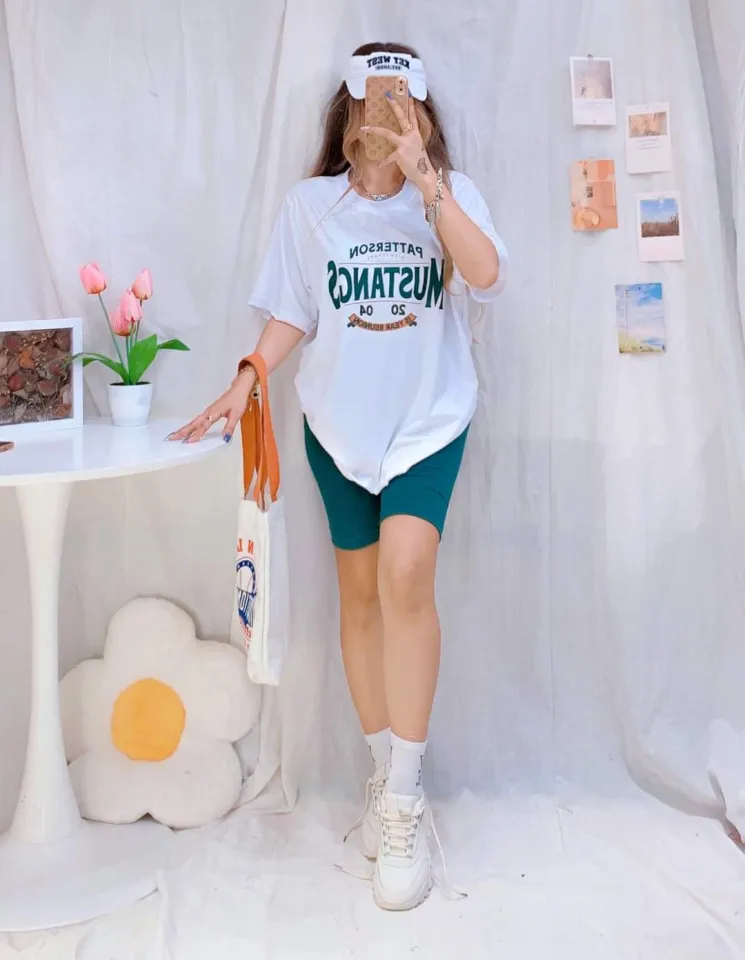 DashingDuds Oversized tshirt and biker shorts terno printed casual school  sporty zumba outfit