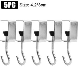 5pcs 360° Rotating Table Hooks / Adjustable Table Fixing Hooks / Multifunctional Punch-Free Storage Hanger Rack / Detachable Desk Side Hook / for Hanging Backpack Headphones Data