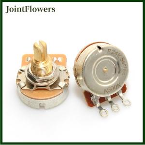 JointFlowers 1Pcs Fine 24-spline Brass Shaft Pots 500K 250K Long Short Shaft Choose Guitar Potentiometers DIY Accessories