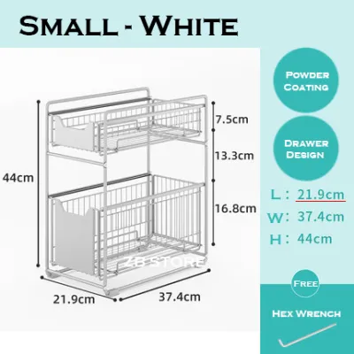 Local seller Under Sink Rack/ Kitchen Shelf Storage / Space Organizer / Kitchen Cabinet Drawer / Multipurpose Organise