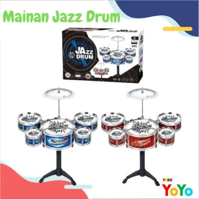 TokoYoyo Mainan Drum Anak Set Jazz Musikal Edukasi Anak Bayi Musik Laki Laki Pukul Alat Musik SNI ABS
