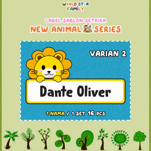 Wsf Stiker Baju Animal Kebun Bintang BAYAR 1 DAPAT 16 PCS custom Sticker Nama Label Printing Kain kaos Sablon Setrika Isi 16pcs GRATIS Custom Nama Stiker Label DTF