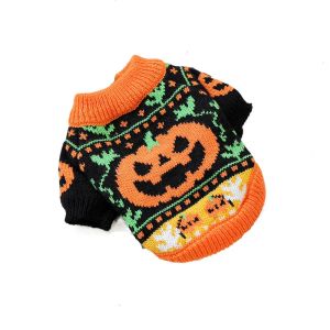 GBDSVD Warm Halloween Dog Sweater Turtleneck Design Pumpkin Costume Pumpkin Pet Sweater Funny Design Soft Cat Sweatershirt Halloween Party
