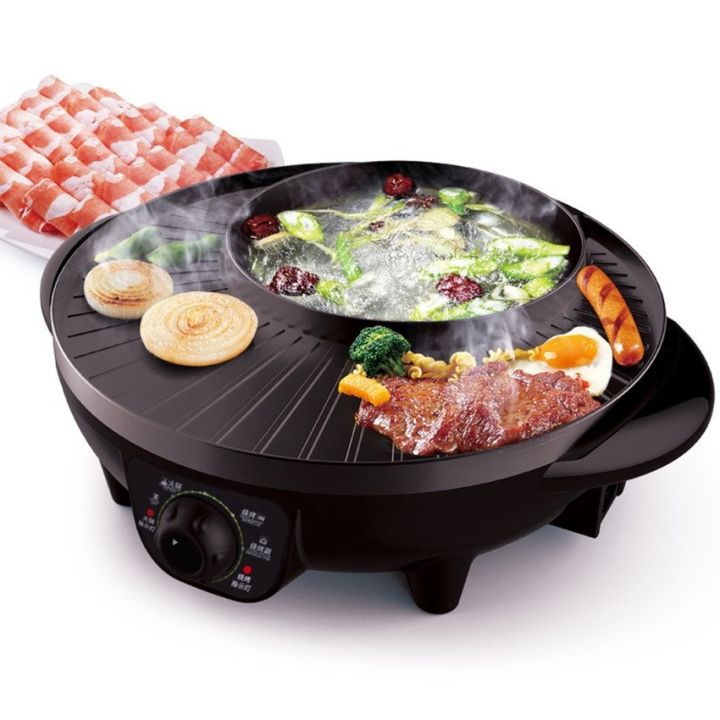 Bếp lẩu nướng điện 2 trong 1 BBQ, nồi lẩu nướng điện đa năng | Lazada.vn