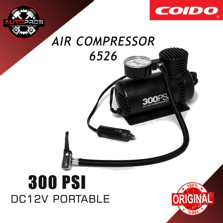 COIDO Tire Inflator 300Psi Dc12V Air Compressor with Gauge PN6526 ...