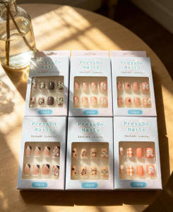 Press-On Nail Kit Bare 02 Long-Lasting Adhesive Hold Nail Art Kits