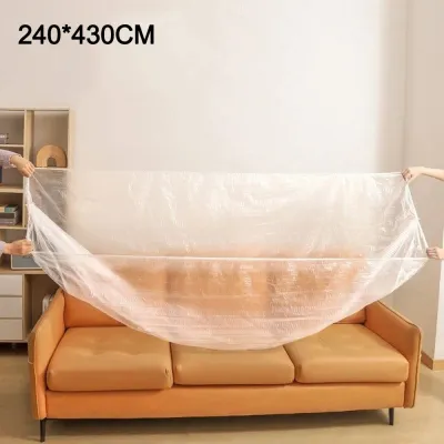 JINSONGAAA Elastic Disposable Dust Covers Waterproof Transparent Furniture Dust Cover Large Size Dust-proof Cover Home Renovation