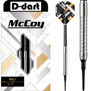 MCCOY SOFT TIP DARTS - 20G/22G MCCOY MAX SILVER 90% TUNGSTEN DART SET ORIGINAL ELECTRONIC DART