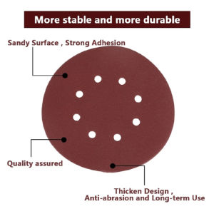 10pcs Sandpaper Round Shape Sanding Discs Hook Loop Sanding Paper 8 Hole Polishing Pad