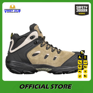 Safety Jogger XPLORE S3S High Cut Safety Shoes Composite Toecap Heat Resistant Outsole (HRO) Puncture Resistant Slip Resistant Outsole Water Resistant Antistatic Shoe Leather Black