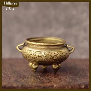 [Hillarys] กระถางธูปทองเหลืองขนาดเล็กลายดอกบัว Jiuding