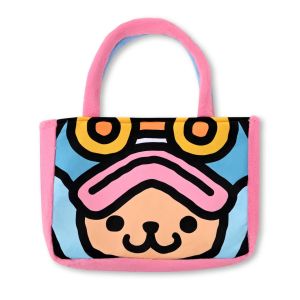 1pc Furry Tote Bag Large Capacity Soft Cartoon Luffy Zoro Chopper Shopper Bag Kawaii Holiday Festival Gift2026