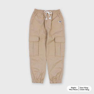 Quần dài kaki bé trai Bigfox Miss Meow size đại jogger túi hộp đi học cỡ 5911 tuổi 30kg 40kg