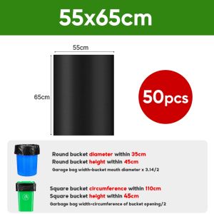 [SG STOCK] 50PCS Trash Bag Big Garbage Bag |Heavy Duty Garbage Bag |Thickened Plastic Bag Rubbish Bag Bin Bag垃圾袋