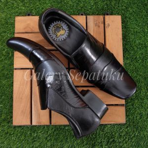 Sepatu Pantofel Kulit Pria Formal Kantor slip on Tanpa Tali