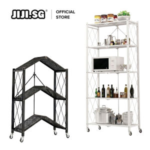 (JIJI.SG) CAMILLE Folding Storage Rack - Fully Foldable EASY INSTALL Full Metal Storage Rack Kitchen Rack