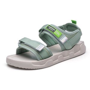 [Free Shipping] Fashionable And Trendy Thick Platform Sandals With Two Straps And Velcro Fastening Soft Sole Suitable For Outdoor Wear Available In Stock Ethnic Style Flat Sole
