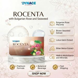 Rocenta Stem Cell with Bulgarian Rose Placenta Extract by Dynace Global Anti Aging Effect and Rejuvenates Damage Skin
